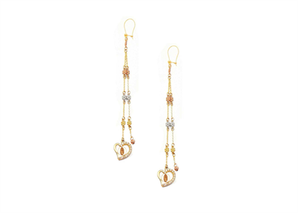 Three Tone Plated Mother Mary Dangler Earring